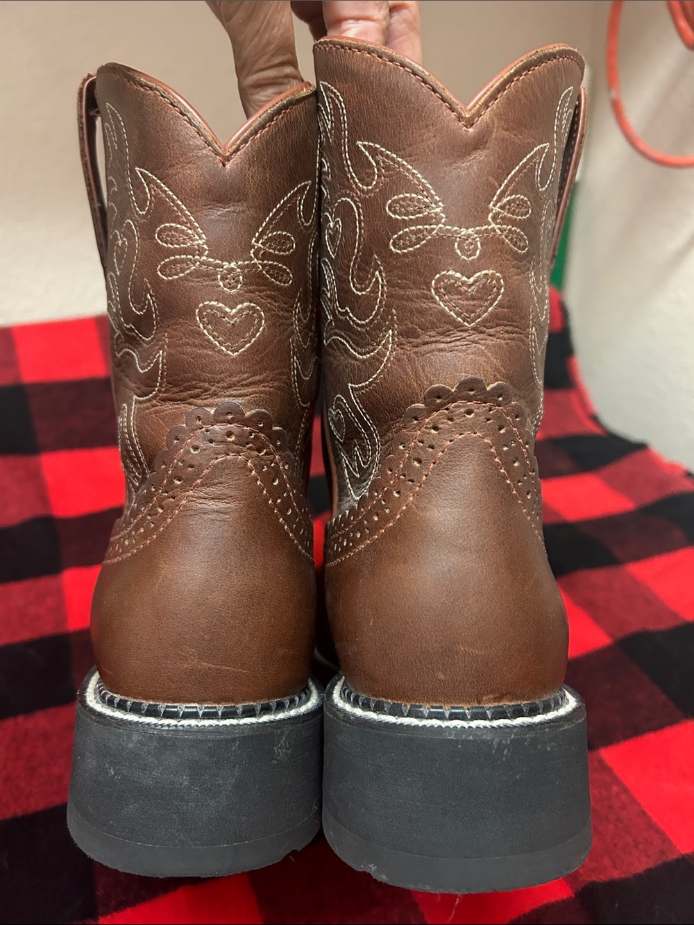 ARIAT FATBABY SADDLE BOOTS IN BROWN size 9 EUC - Picture 8 of 17
